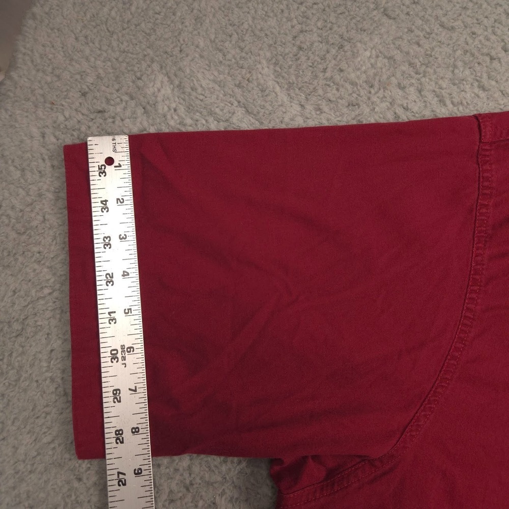 Wrangler Flex for Comfort Men 3XL Maroon Short Sleeve Button Shirt Stretch - Picture 7 of 11